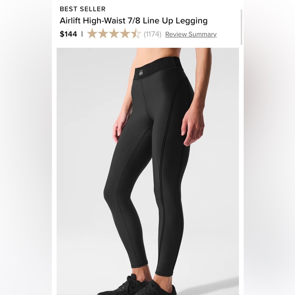 ALO Yoga Airlift High-Waist Black Leggings Size M